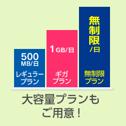 大容量プランもご用意！
